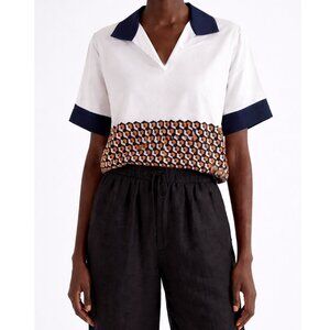 Dries Van Noten F/W 2017 Oversized Cotton Geometric Printed Top